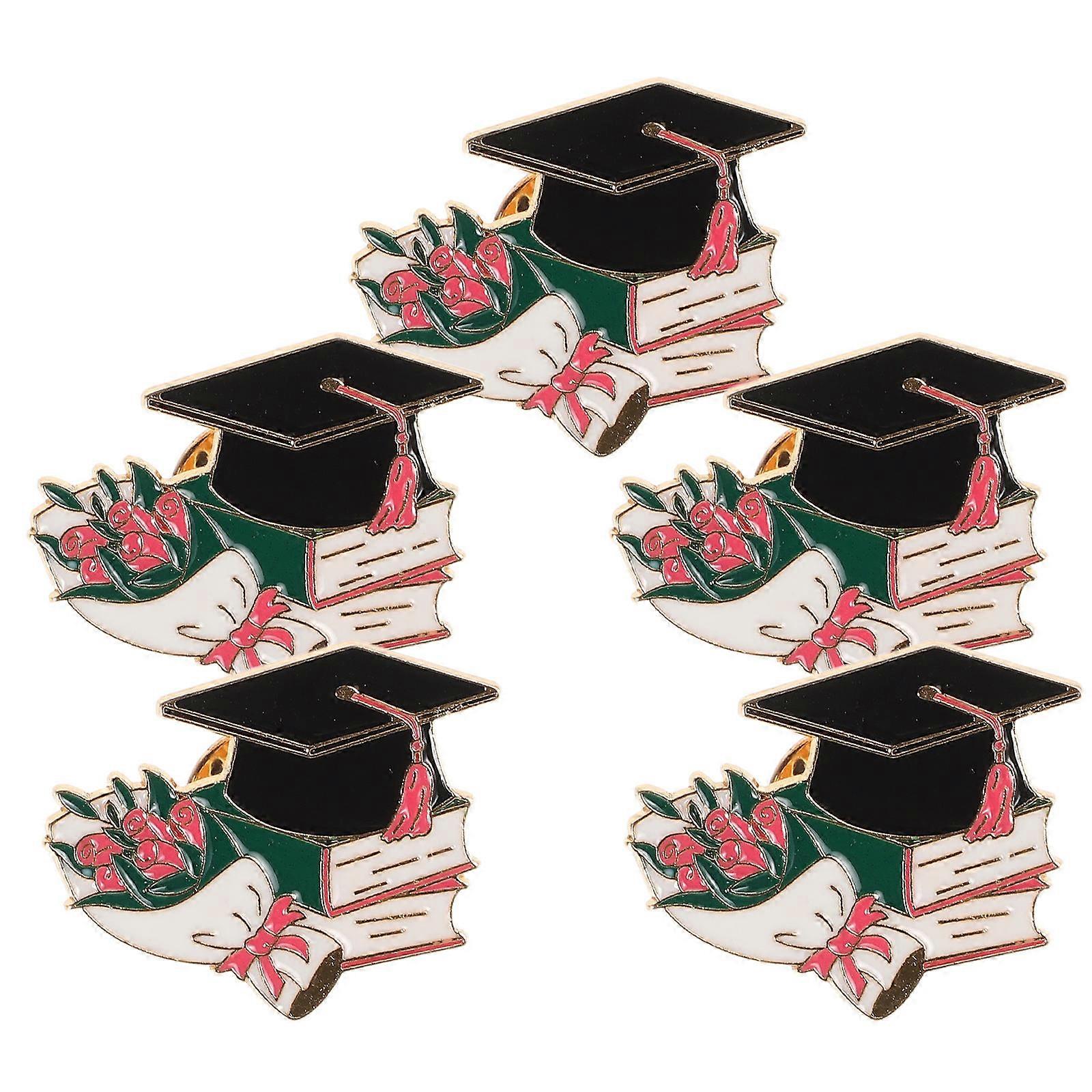 Graduation Season Decoration Graduation Cap Brooch Pin Students Clothes And Bags .00X2.00X1.00CM Accessory 5Pcs