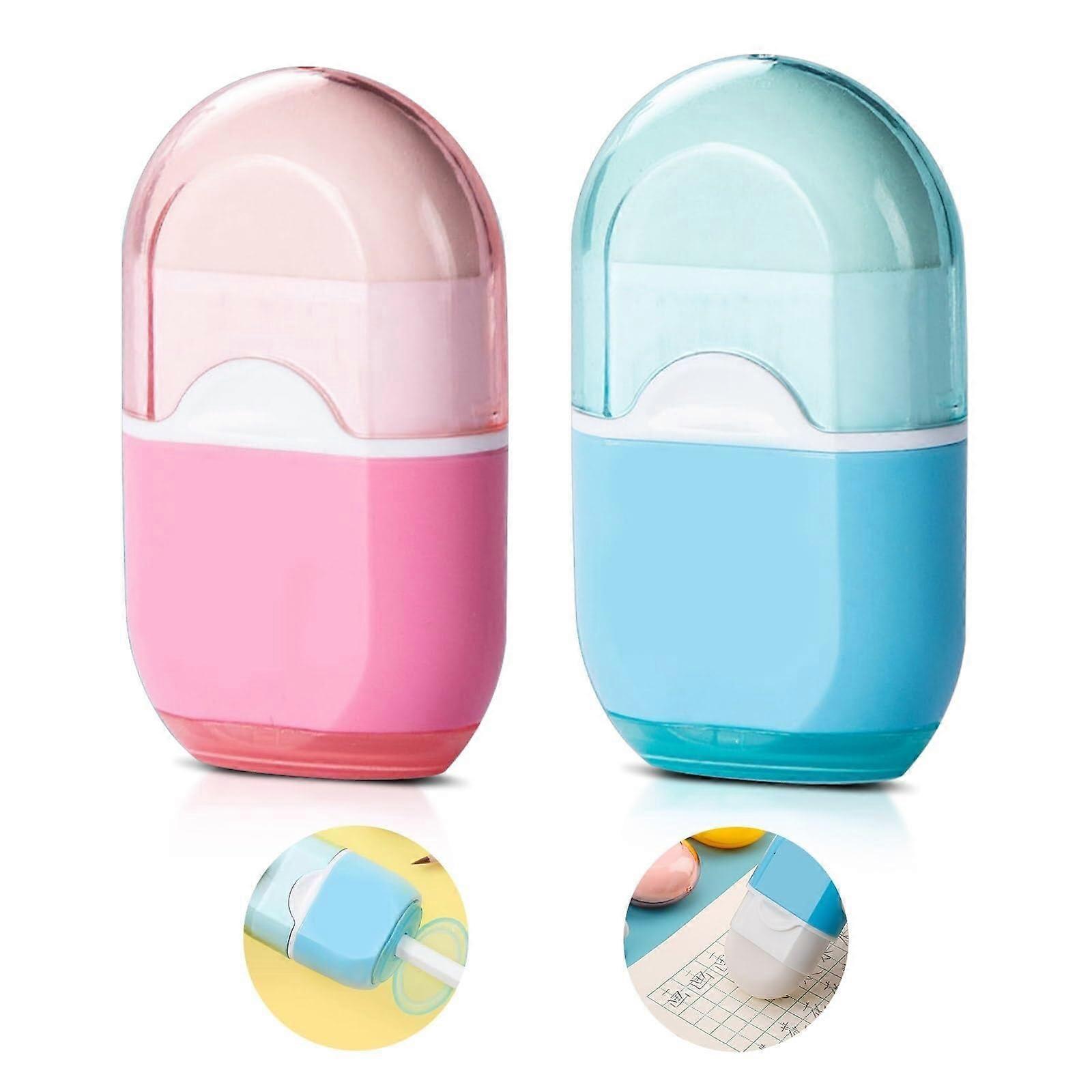 Manual pencil sharpener with eraser pencil sharpener with blue