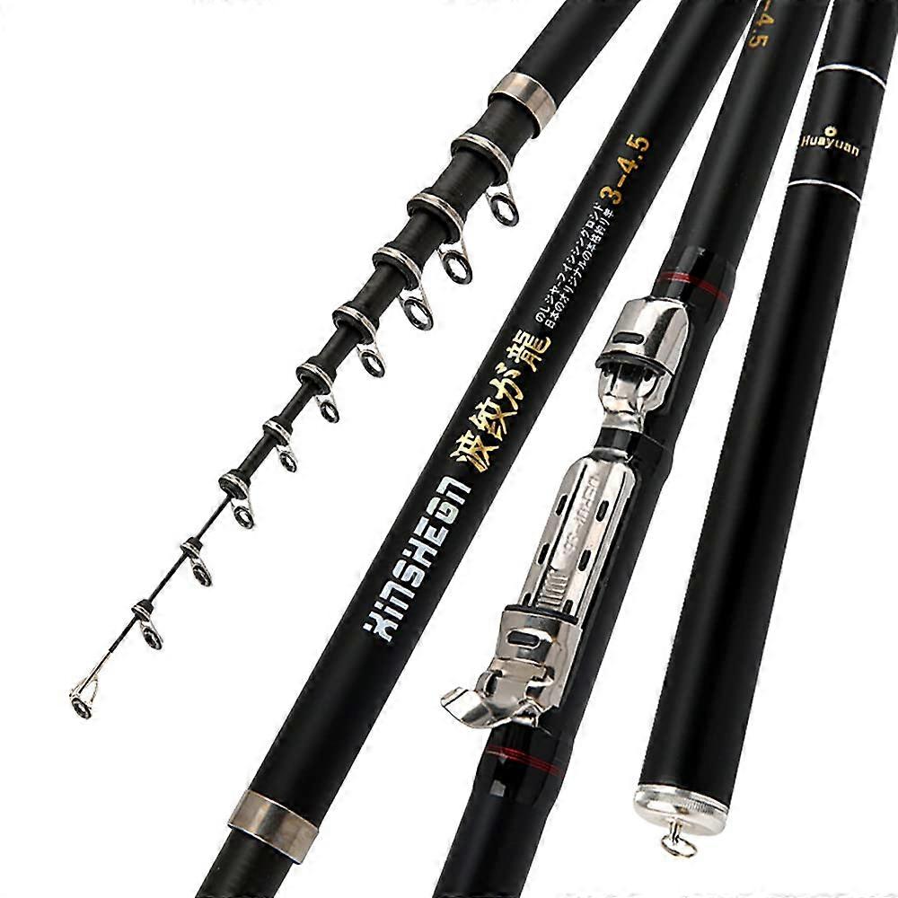 Angelsets Carbon Rock Telescopic rod Travel Ultralight Carp Feeder rod Spinning rod Boat Sea Telescopic fishing rod (Size : 4.5 m)