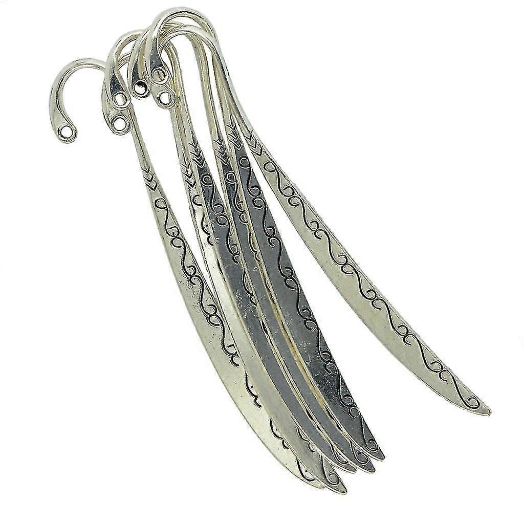 6 Pieces Beading Classic Pattern Carved Bookmarks With Loop for DIY Making