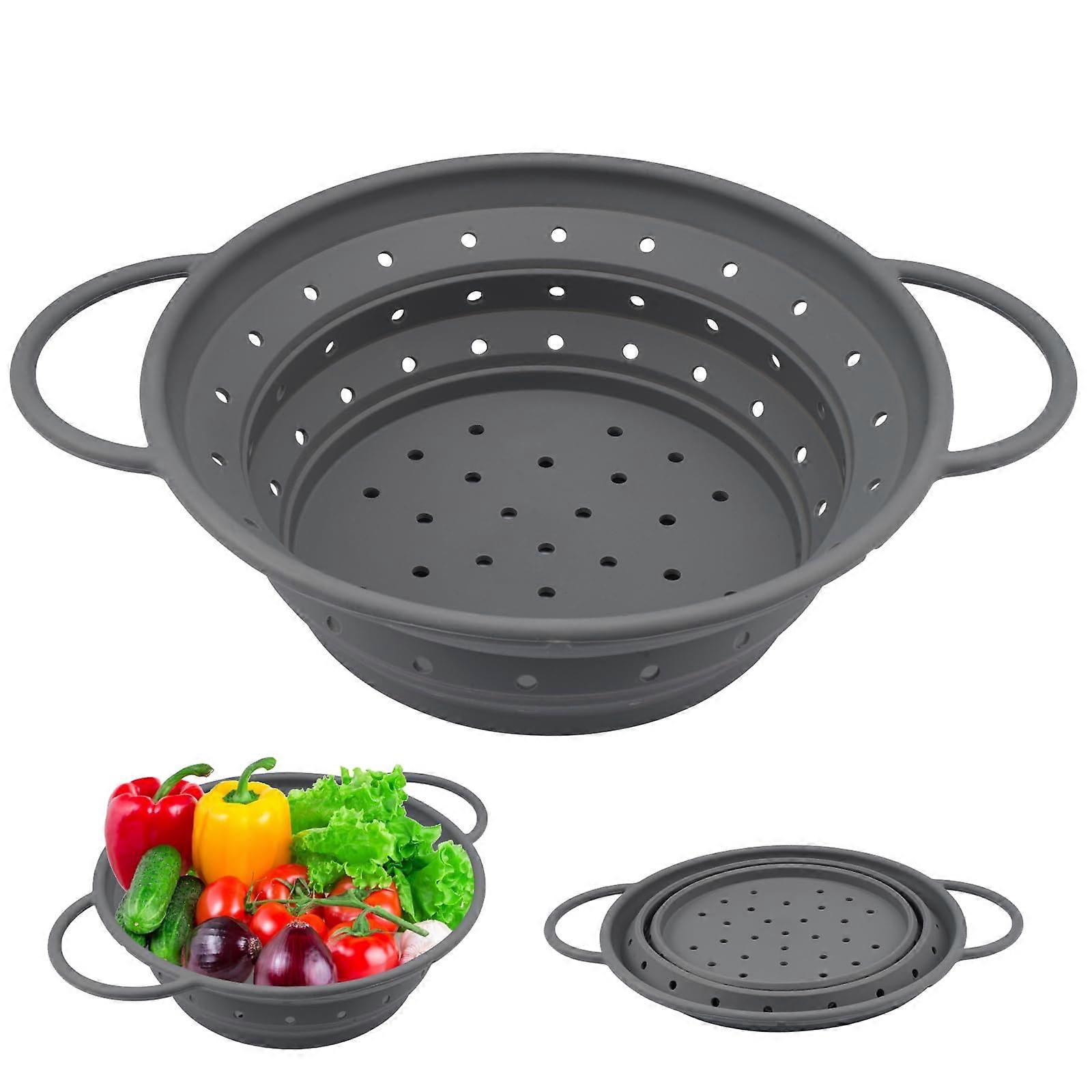 Silicone Collapsible Strainer, 21.5 cm Foldable, BPAFree, Dishwasher Safe