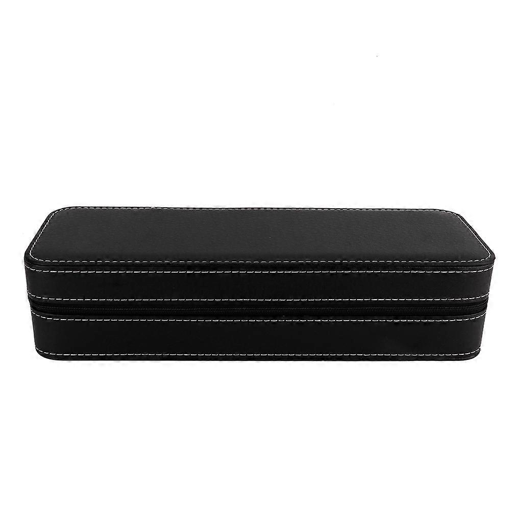 6 Compartments PU Leather Watch Storage Case Display Box with Separate Compartments