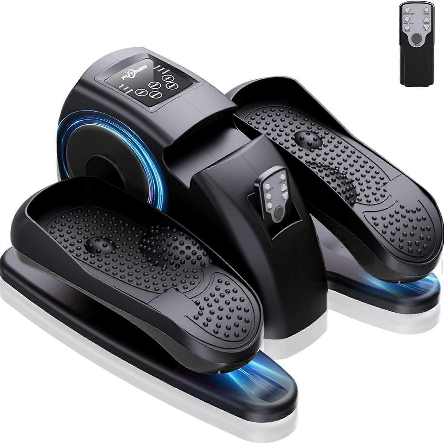 Sit-down desk elliptical machine, 12-speed adjustable electric leg exerciser, suitable for silent portable remote pedal exerciser