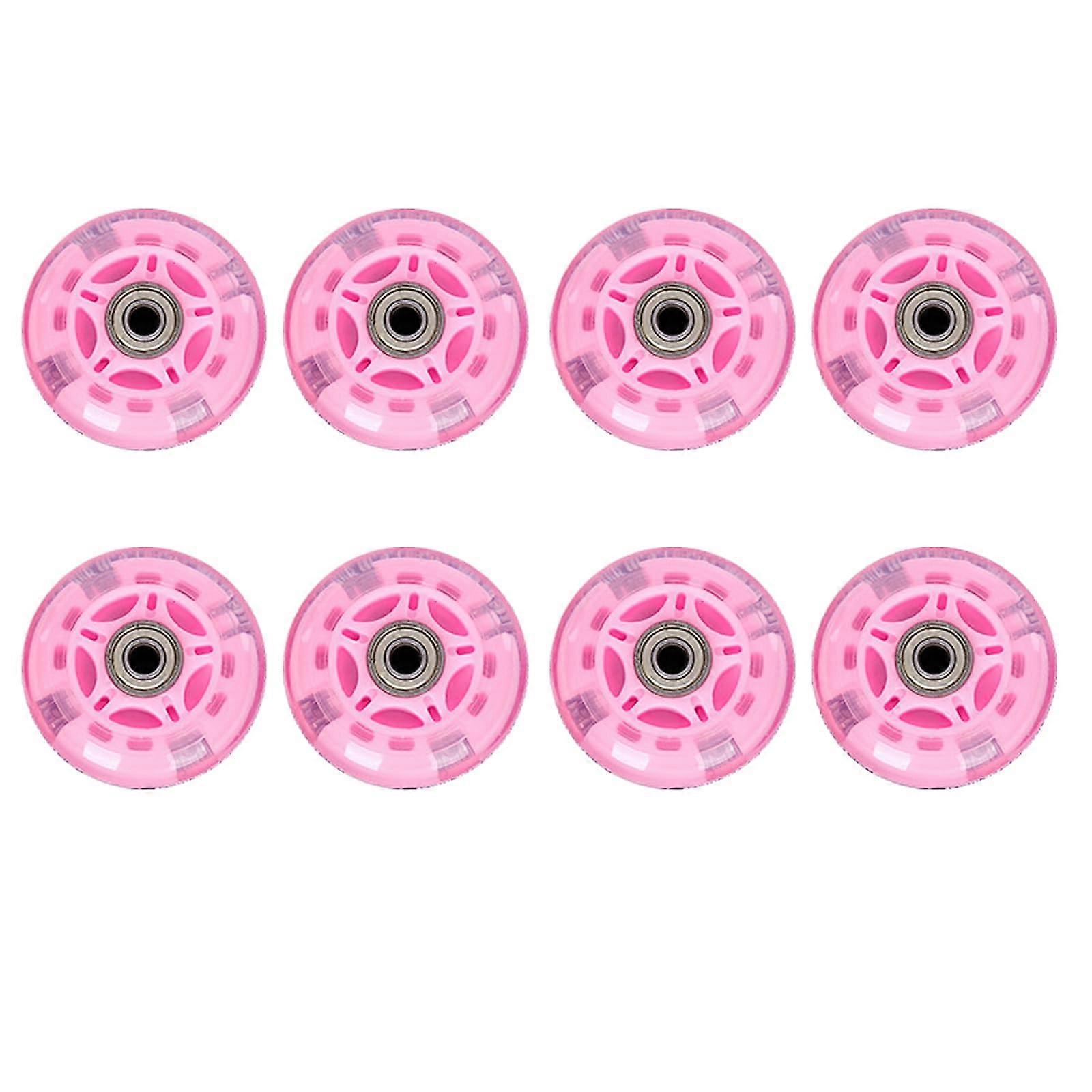 Inline Wheels with Bearings, 8 Pack Luminous Flashing Inline Spare Wheel Luminous Wheels LED Flash Flashing Spare Wheel 64/72mm d 70MM