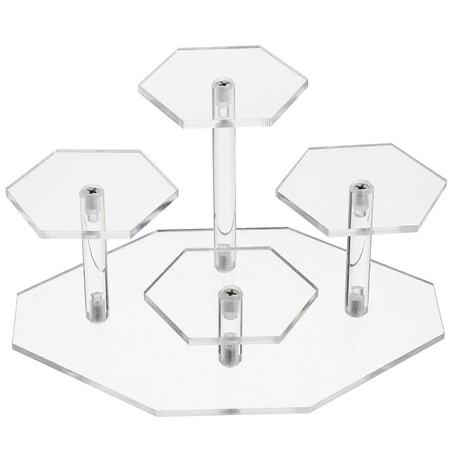 Clear Stand For Display Acrylic 4-Step Rack Elegant Design Toy Models Organizer 18X12.5X10CM 1Pcs