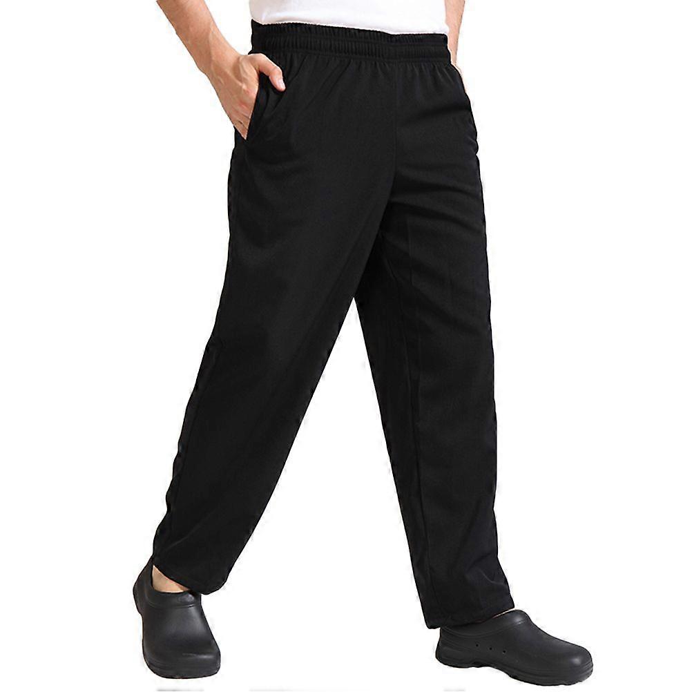 A Pair of Chef's Workwear Durable Trousers Breathable Material Chef Pants - Size M(Black)