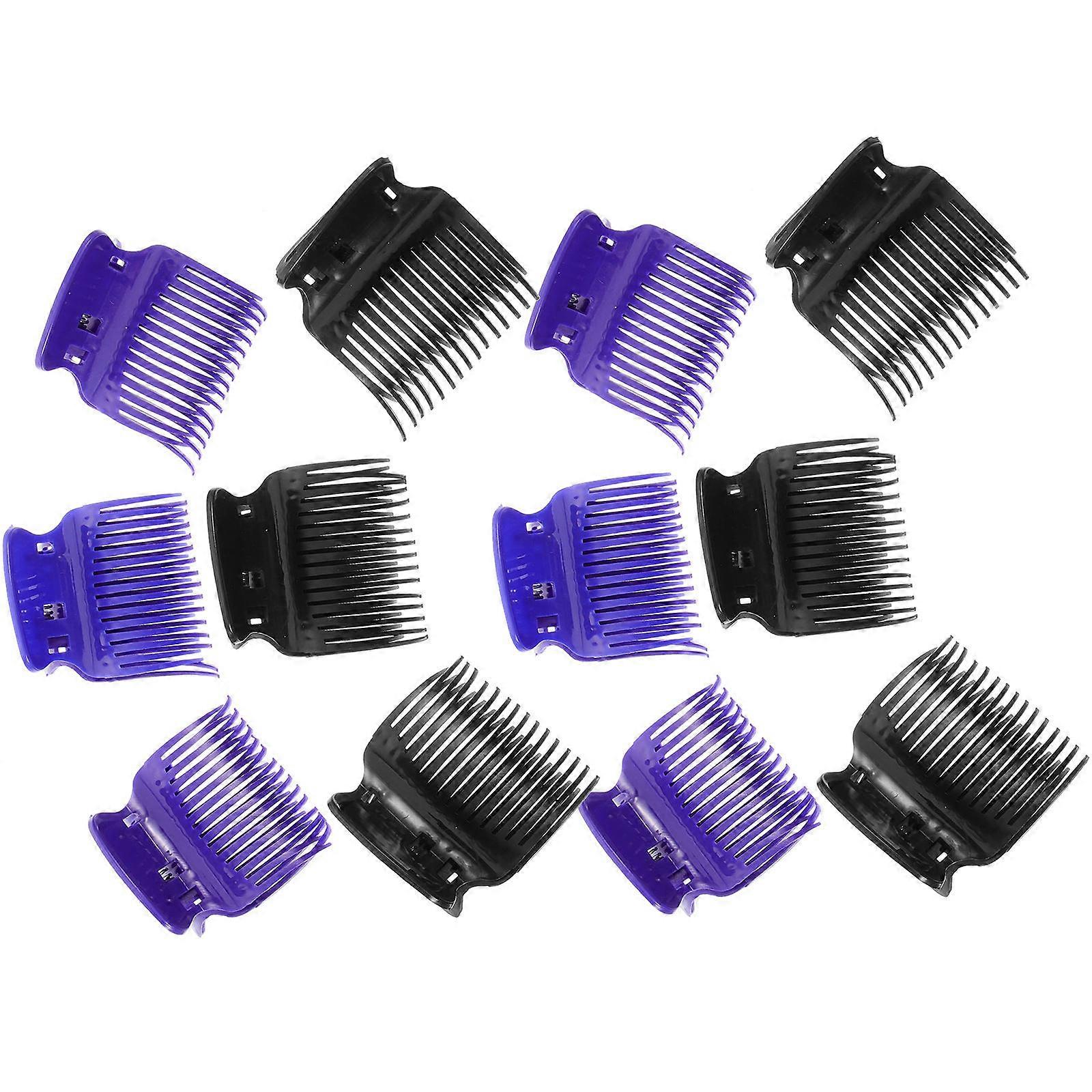 Hair Curler Claw Clips Styling Tools for Girls Home Use 12Pcs Purple ABS Material Create Curls