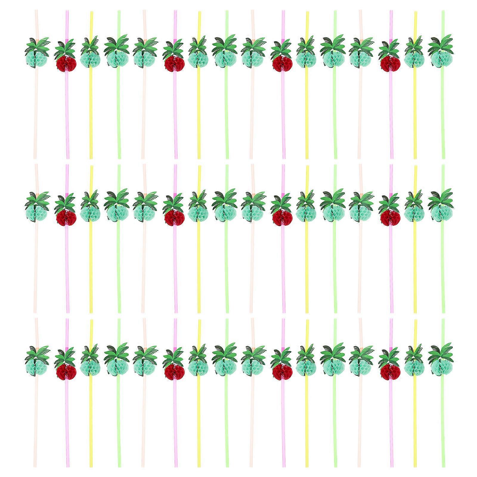 Honeycomb Straws Party Supplies Assorted Color 24X4.5CM Three-Dimensional Drinking 50Set