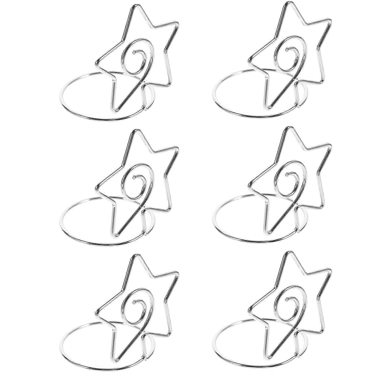 Table Number Holders 6Pcs Silver Metal Card Holder with Versatile Use for Home Use
