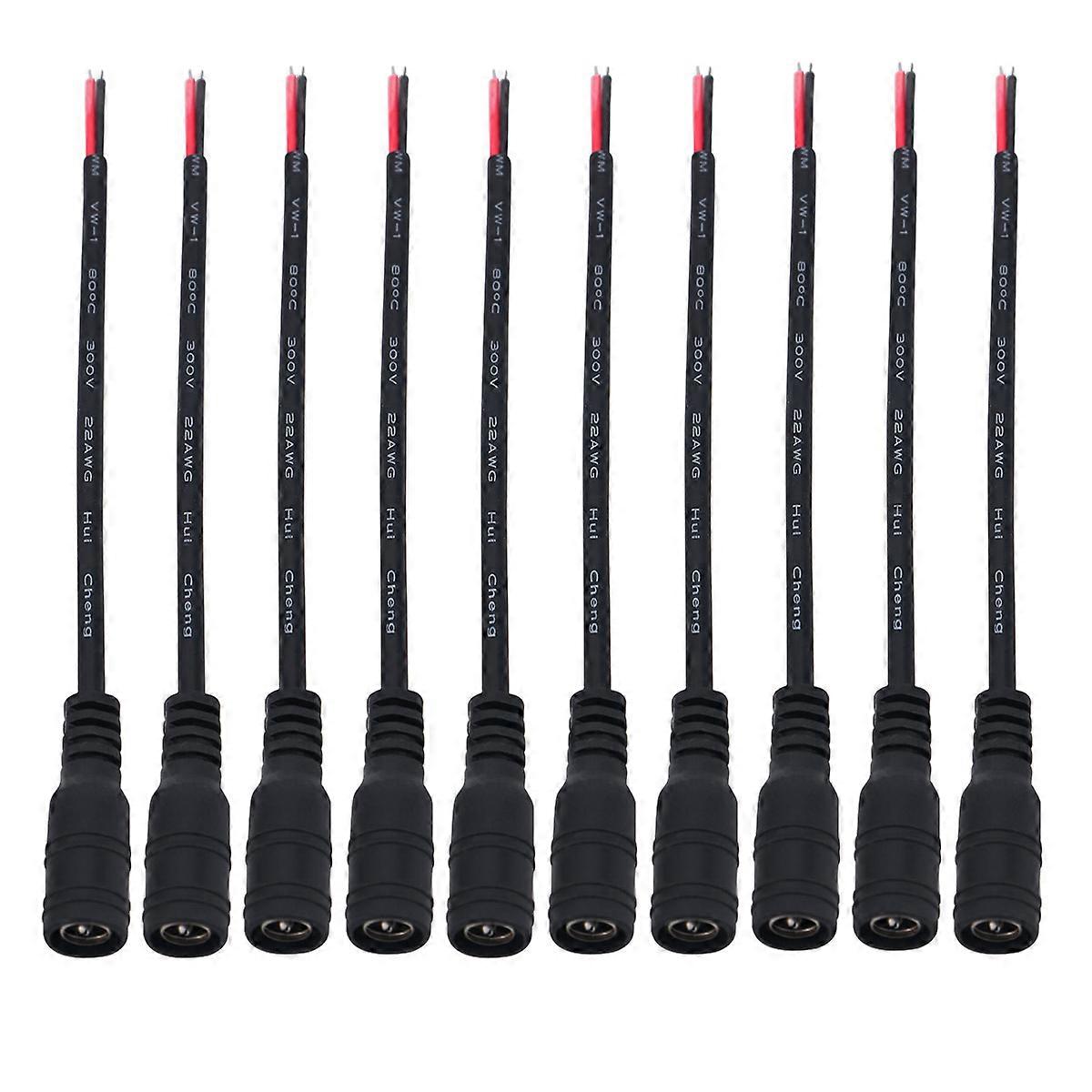 Female Connection Cable Plug Dc Connection Setup Diy Enthusiasts Copper 5.5x2.1mm 10Set