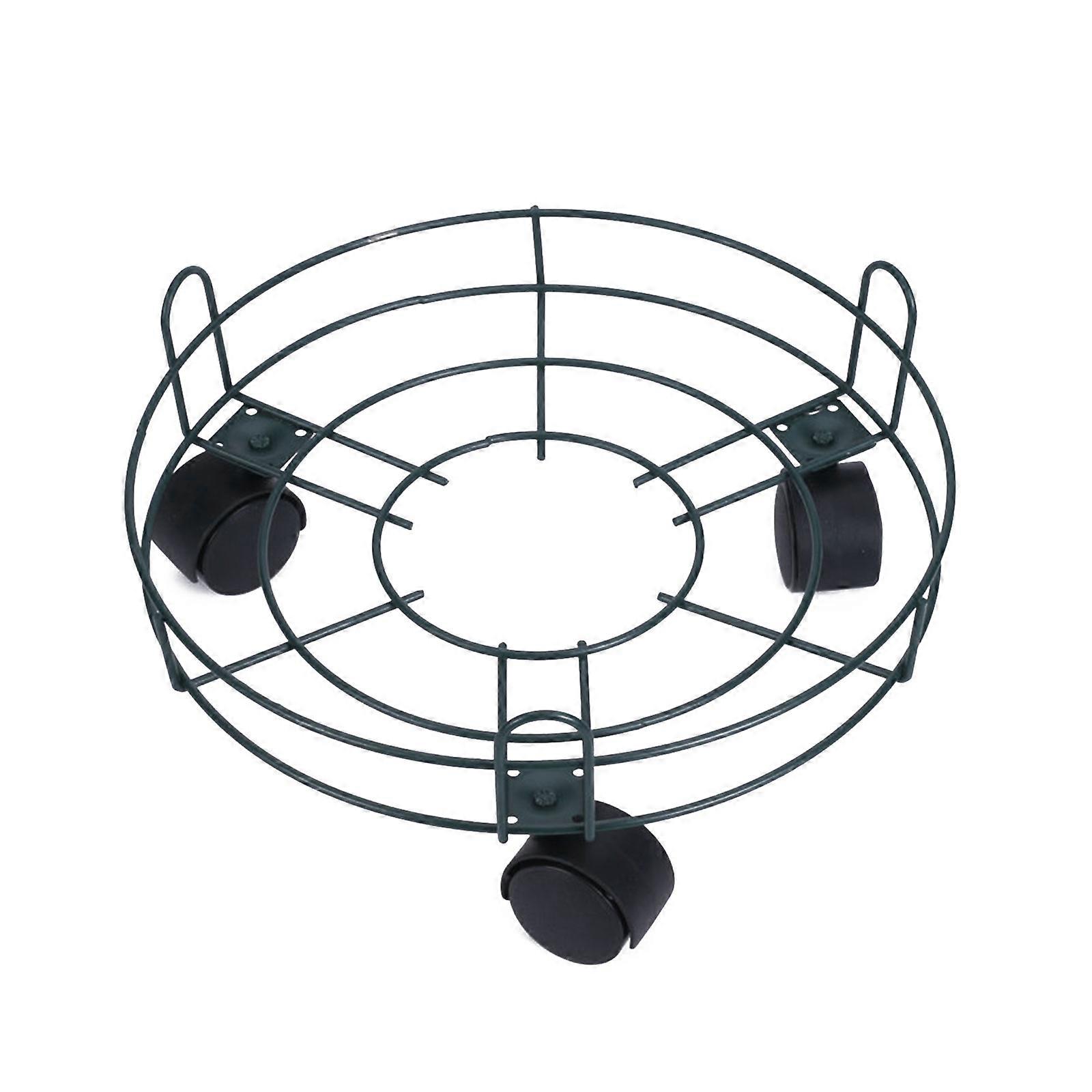 Heavy Duty Metal Plant Caddy, Black Round Flower Stand With Smooth Wheels For Indoor/Outdoor Use, Easy To Move Large Pots And Trees Without Damaging