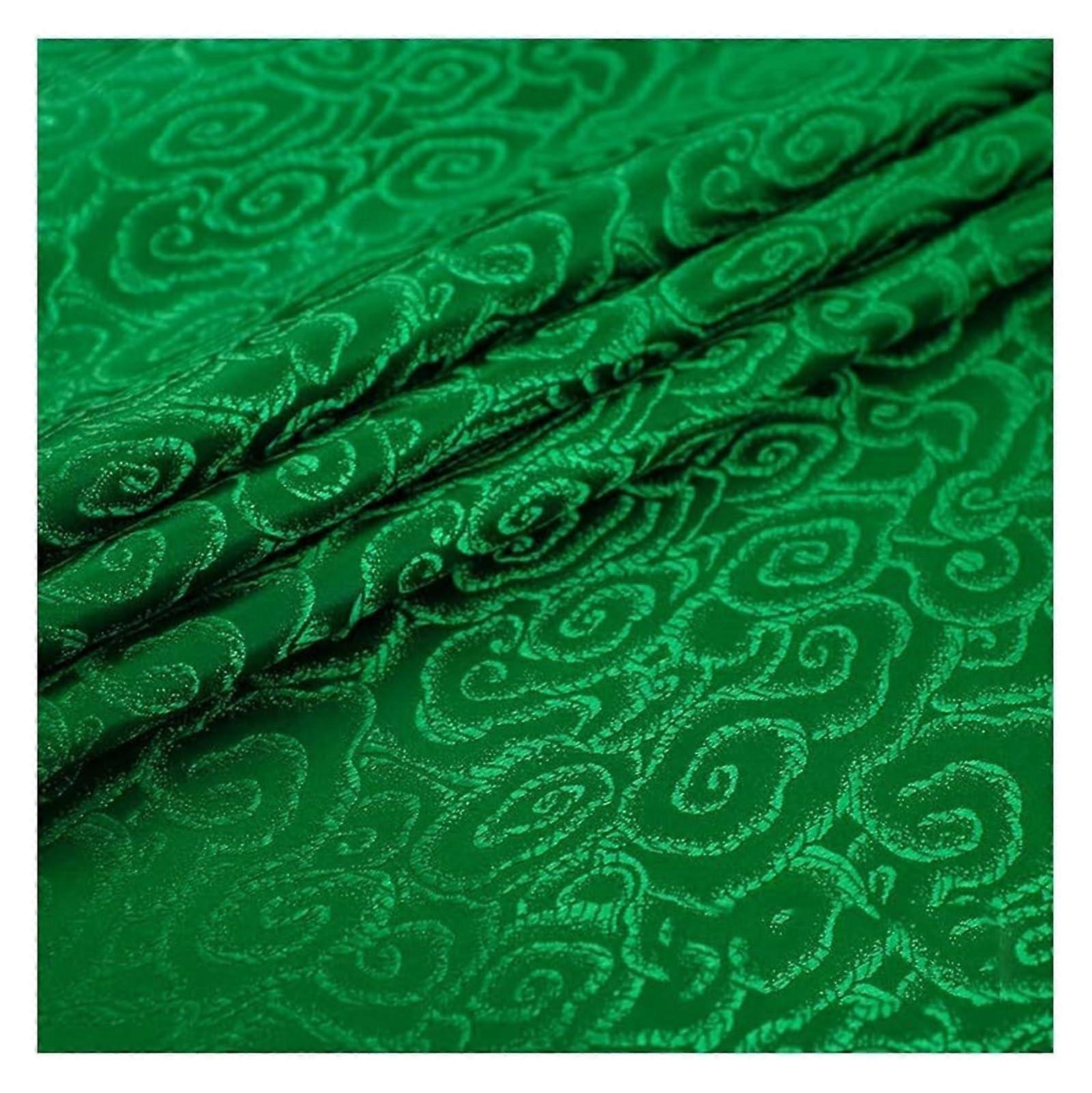 Elegant Brocade Fabric Brocade Silk Fabric Beautiful Damask Fabric for Dressmaking and DIY Projects 75cm x 50cm( Green)