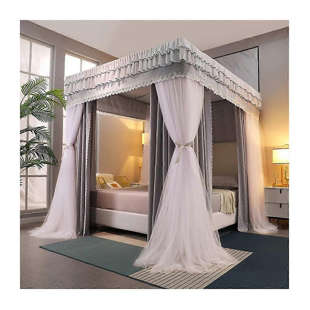 Bed canopy, mosquito net for single and double bed, princess room (Red, 180x200x200 cm)
