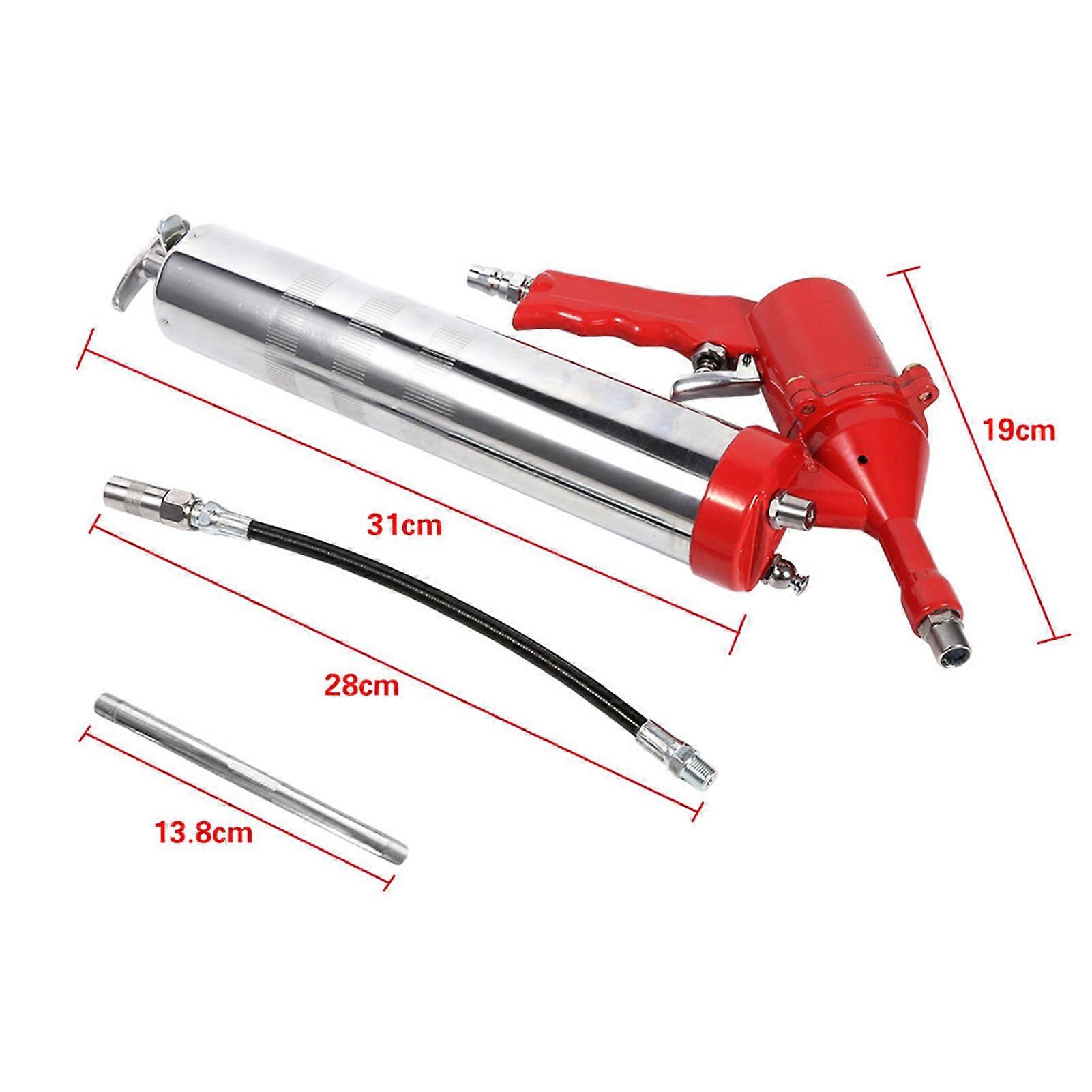 Manual One Hand Pistol Grip Air Pneumatic Compressor Pump Grease Gun w Extension Set Home Tool