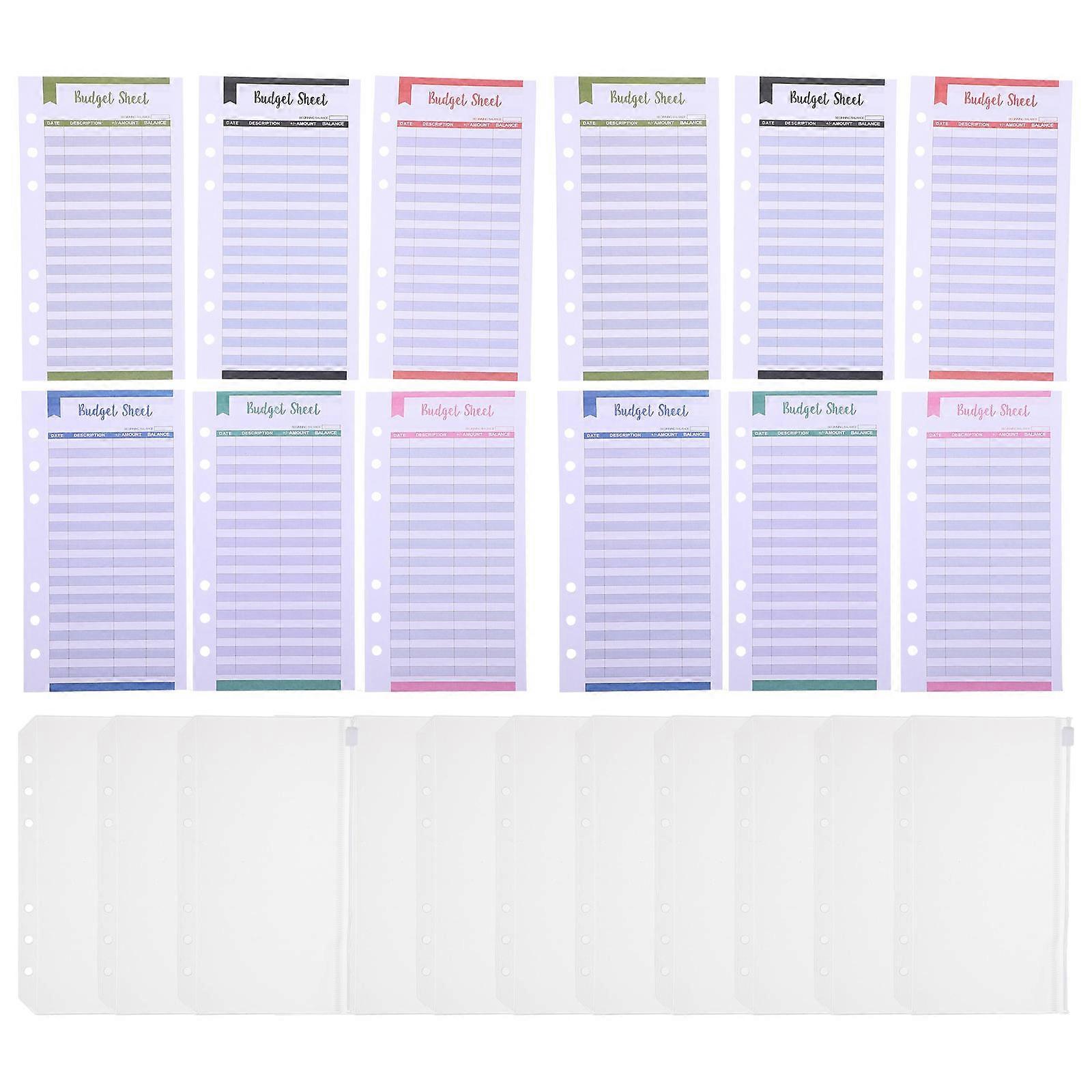 A6 Size Binder Pockets for Travel Expense Budget Inserts PVC Material 24Pcs