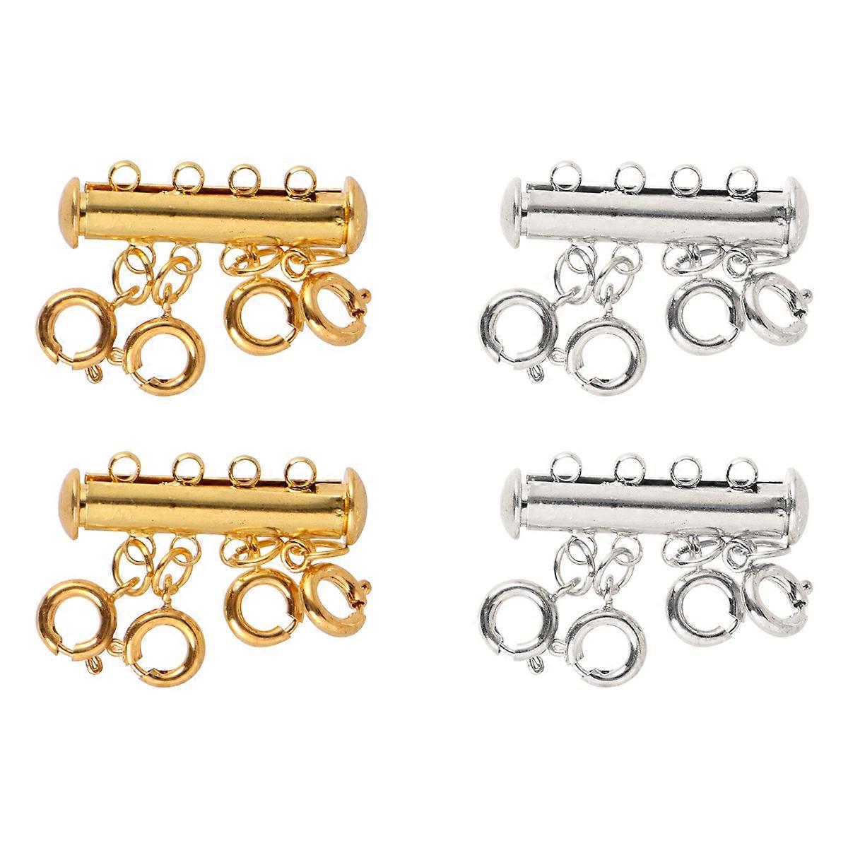 Magnetic Connection Buckles Necklace Connector for Multi-Layer Jewelry 4Pcs