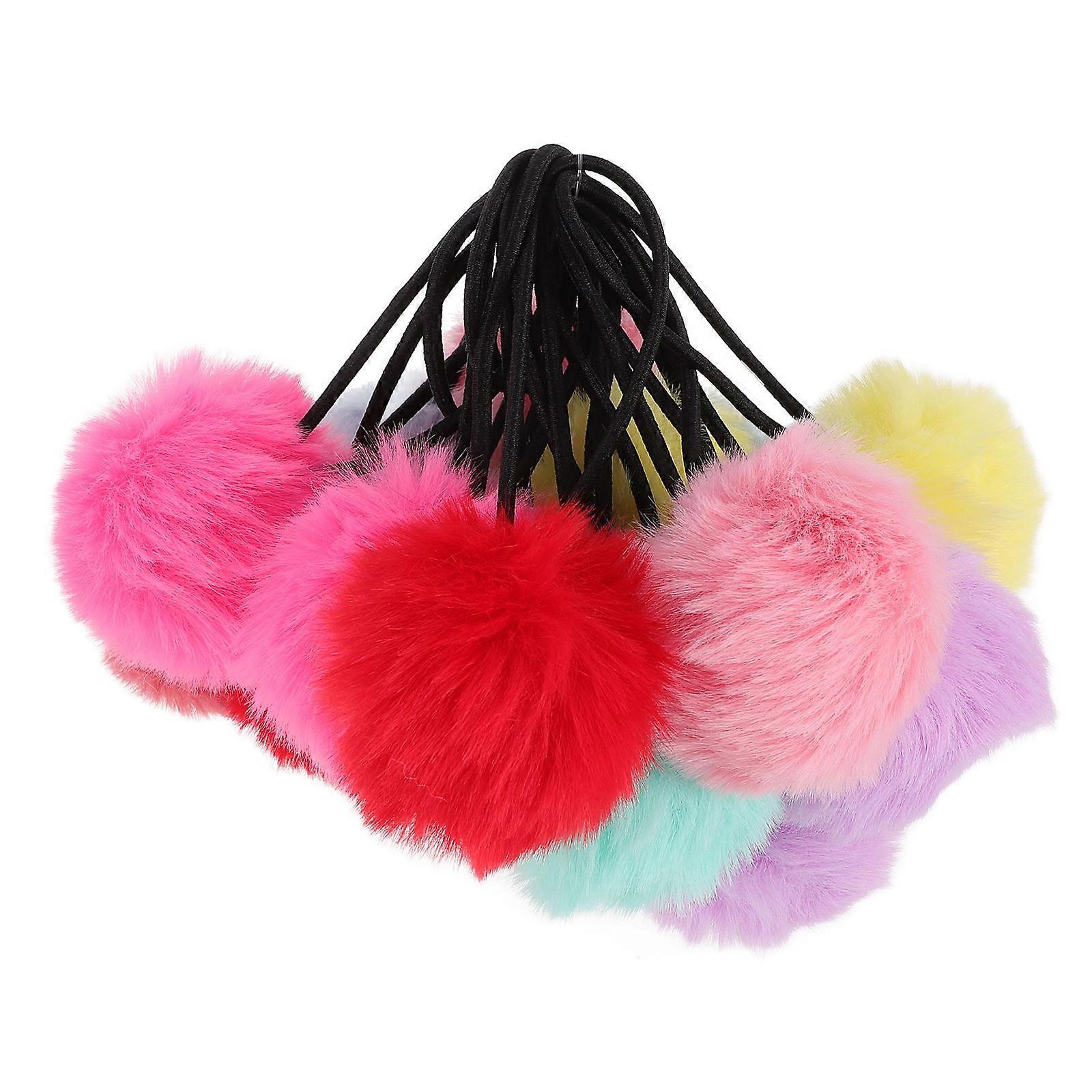 Ponytail Balls Pompom Ponytail Bands Comfortable Fit Lavender Purple Elastic Hold Stylish Adults Parties 16Pcs