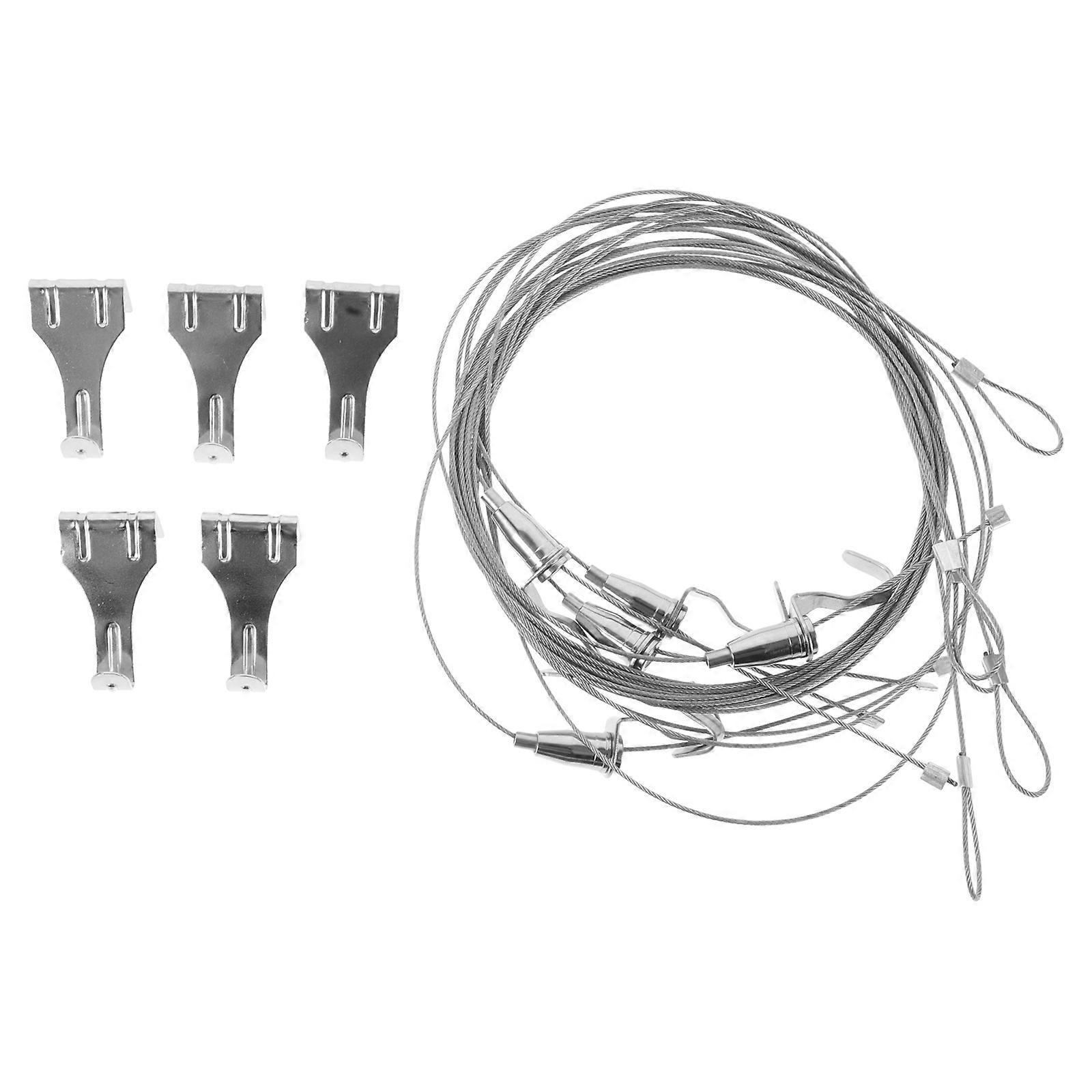 Adjustable Picture Hanging Wire Kit Durable Metal Rope with Hooks for Easy Photo Display in Homes, Galleries, and Artwork