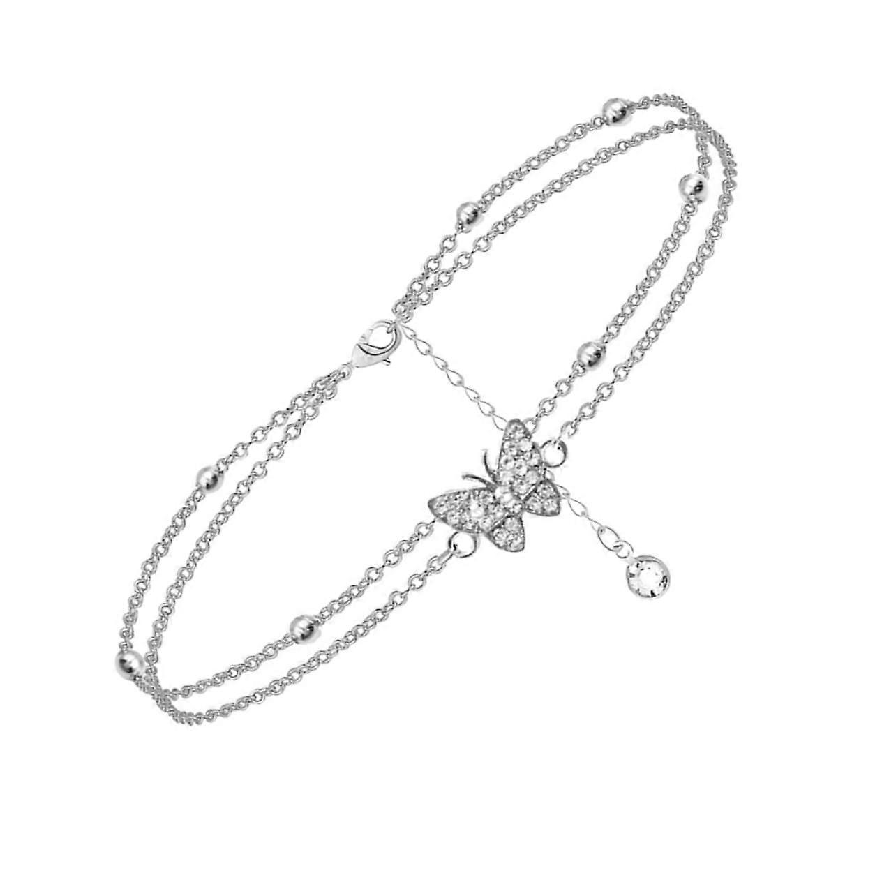 1 Piece Flashing Rhinestone Double Layer Anklet for Women Elegant Accessory with Delicate Details for Summer Outfits