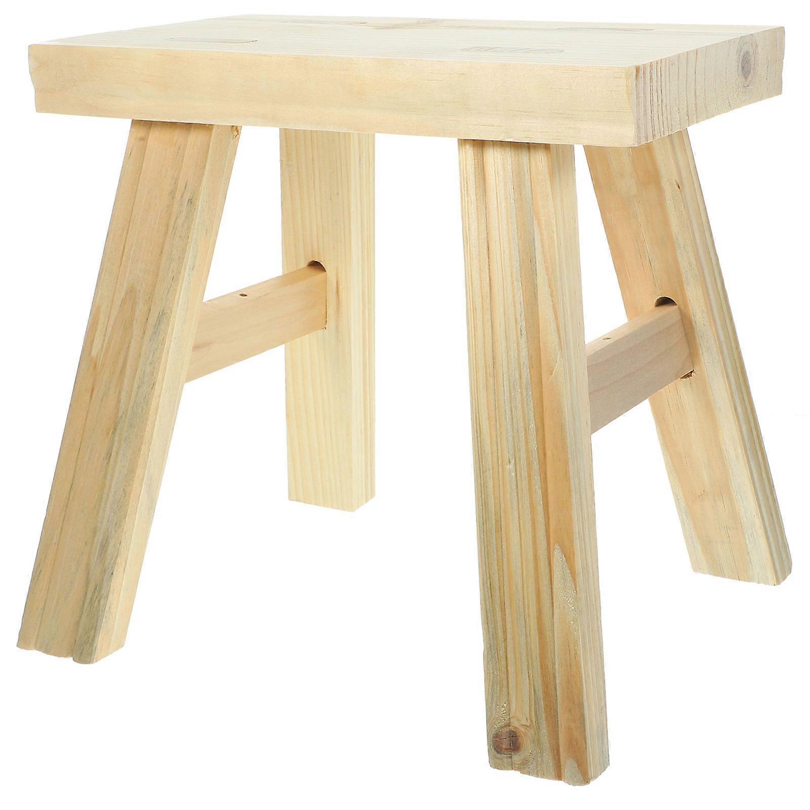 Wooden Step Stool for Home or Kindergarten – Solid Wood Footstool with Easy Clean Surface and Stylish Design for Living Room or Bedroom Use