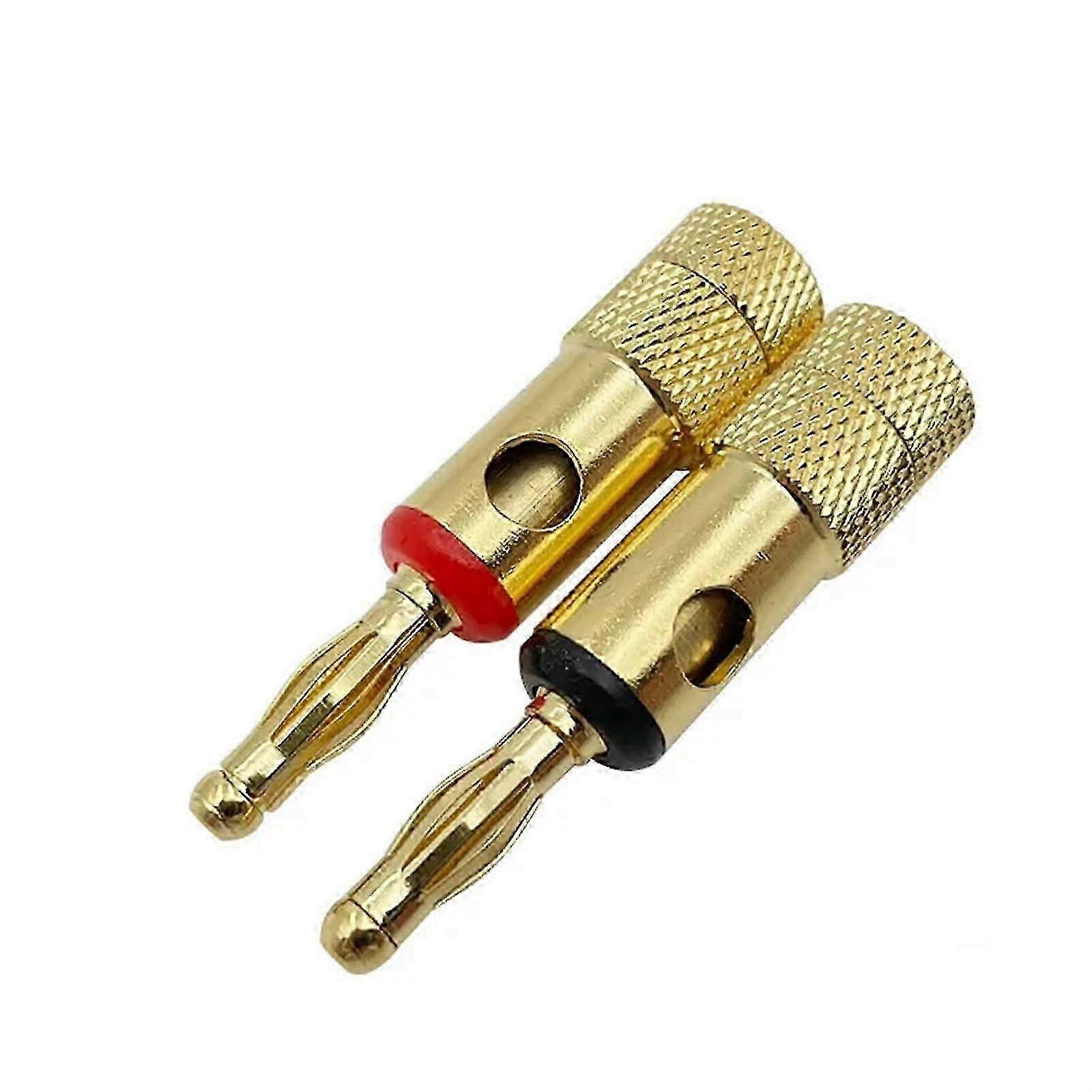 8Pcs Gold-Plated Copper Banana Connector Speaker Plug Adapter, Suitable for Speaker Wire Amplifiers (Color: 8 Red)