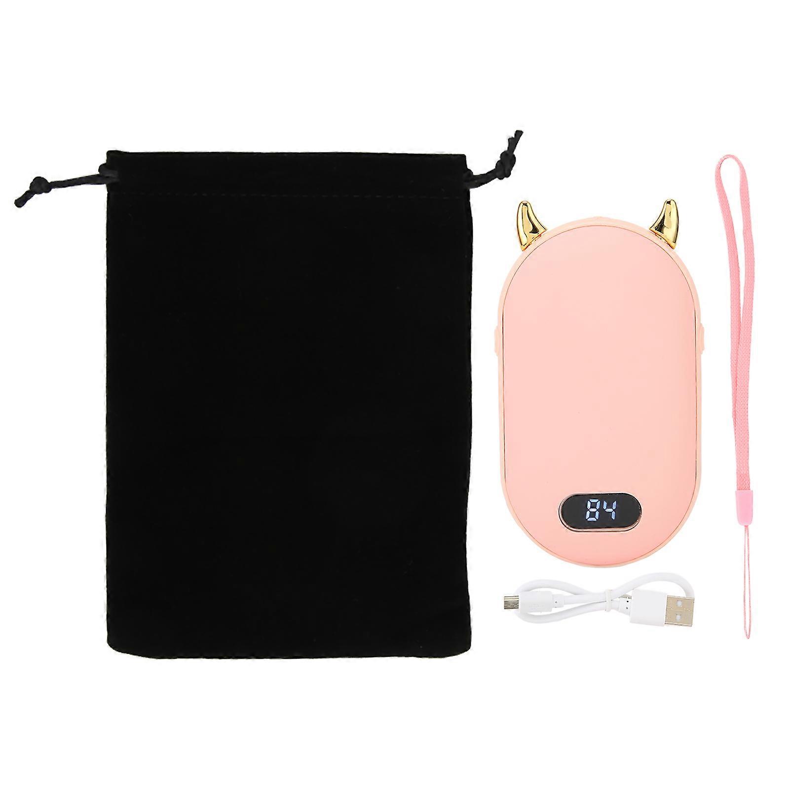 Rechargeable USB Hand Warmer Portable Power Bank Double Sided Heating LCD Display for Winter