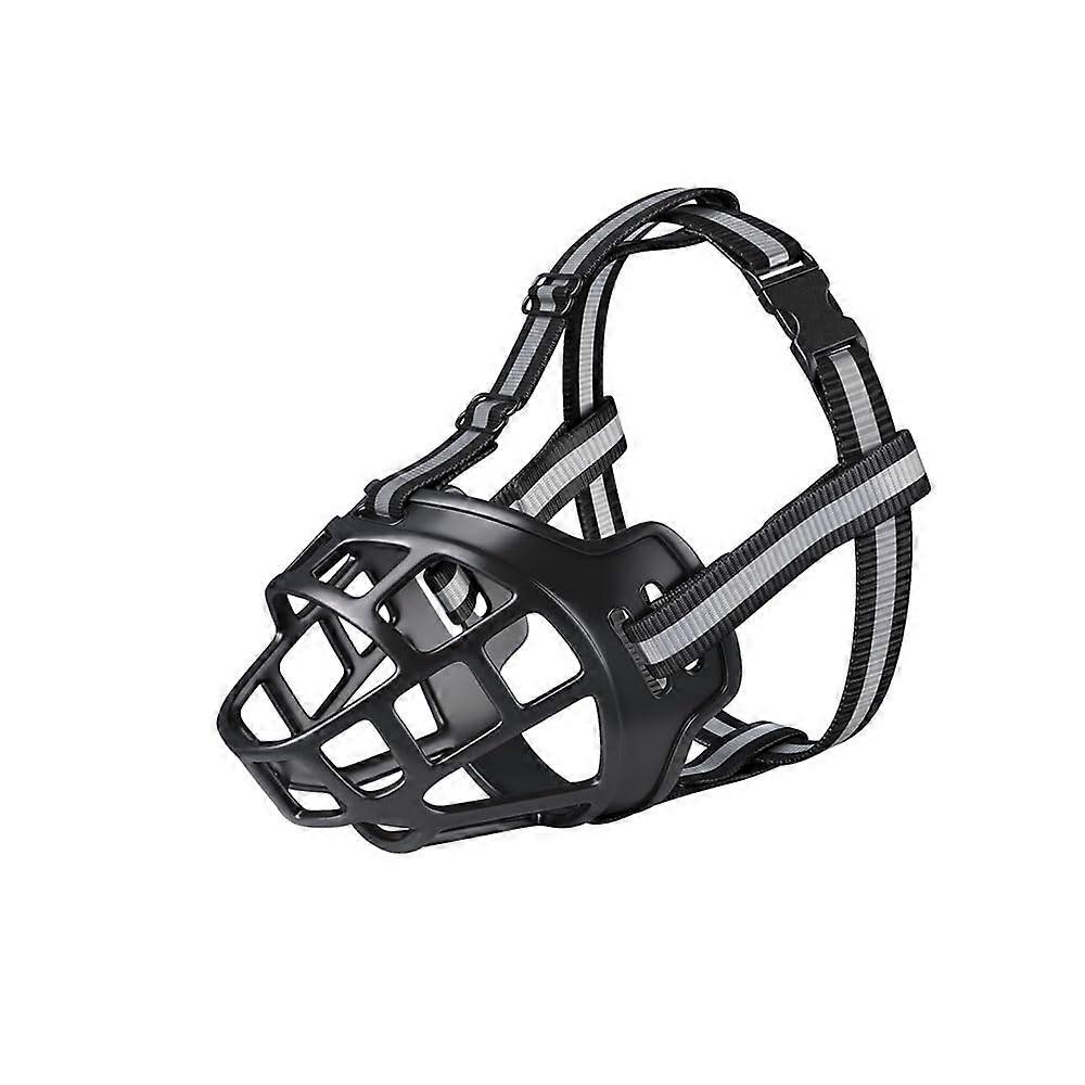 Reflective Adjustable Dog Muzzle AntiBite AntiBark AntiChew Large and Small Dog Muzzle Suitable for Dogs with Long Noses (Black, 2 (1018kg))