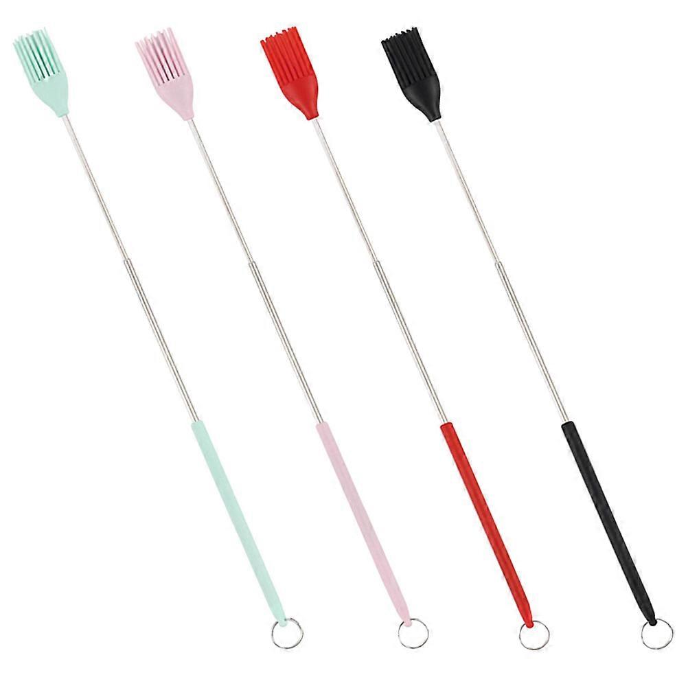 Heat Resistant Basting Brush Silicone Baking Tool For Grilling Bakers 4Pcs