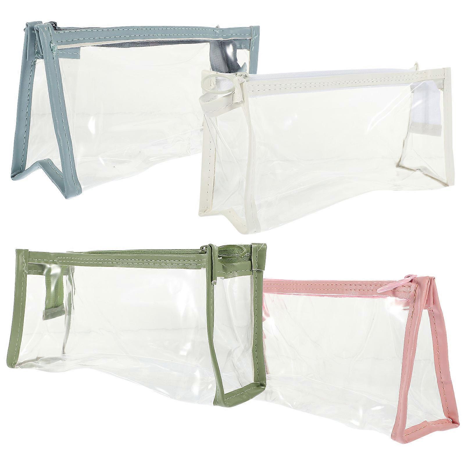 Practical Stationery Bag Zipper Pencil Pouches Storage Holder Kids Adults 8.7×5.5×2.6in 4Pcs