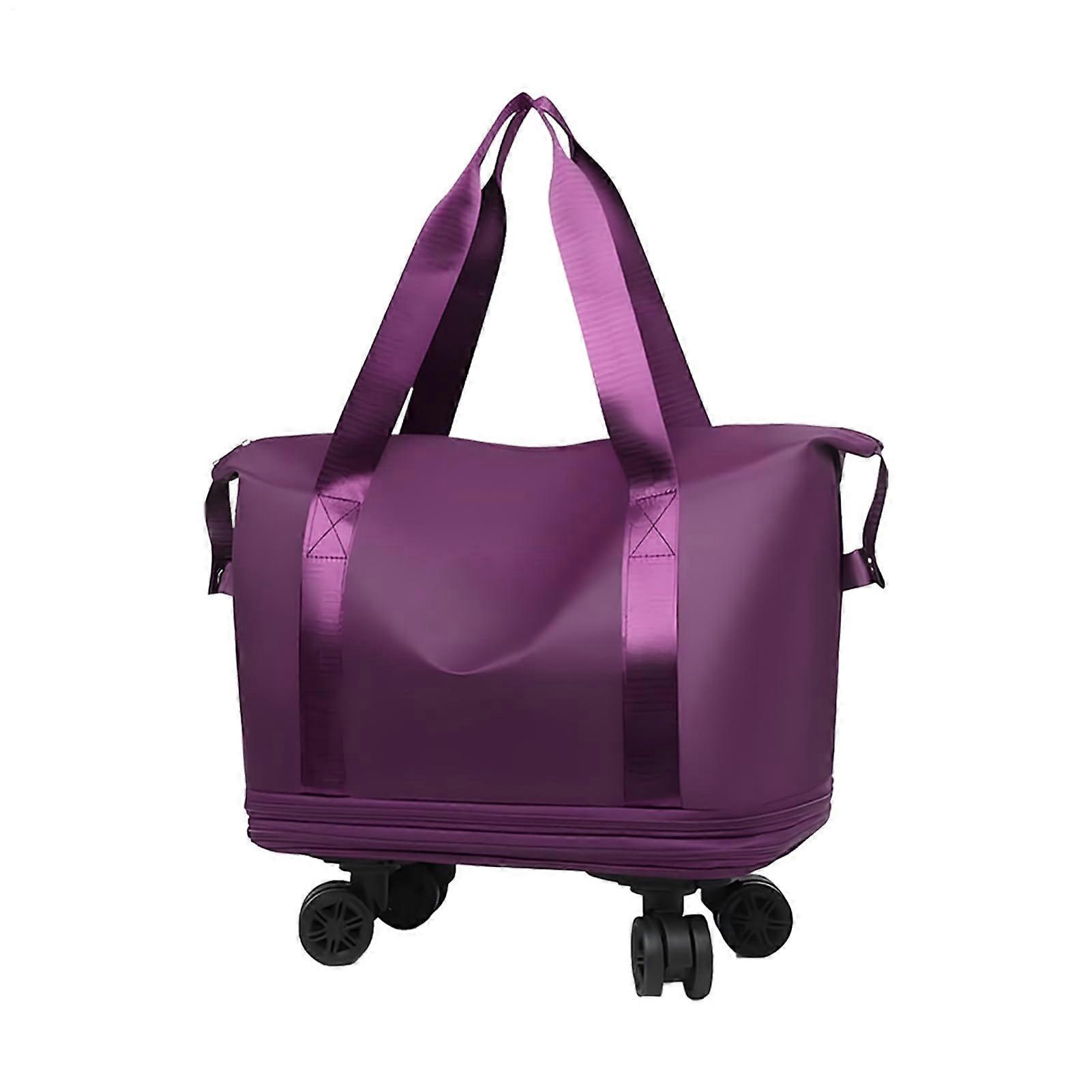 Rolling Duffle Bag with Travel Bag, Lightweight ScratchResistant 360° Wheel, Purple