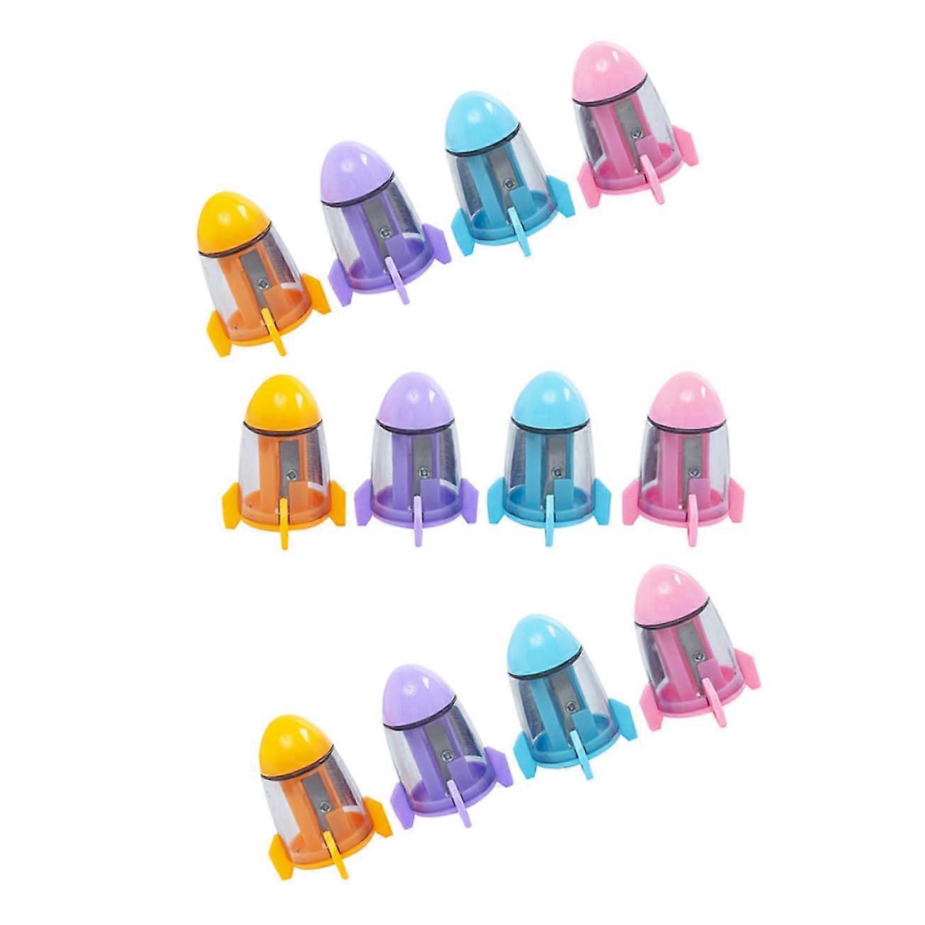Pencil Sharpener Set for Kids - Metal Handheld Sharpener Tools, Adorable Stationery, Pack of 12, Perfect for School Use