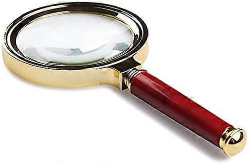 10X Magnifying Glass Handheld Reading Magnifier with HD Glass Lens, Comfortable Metal Handle, 80mm Portable HD Reading Magnifier