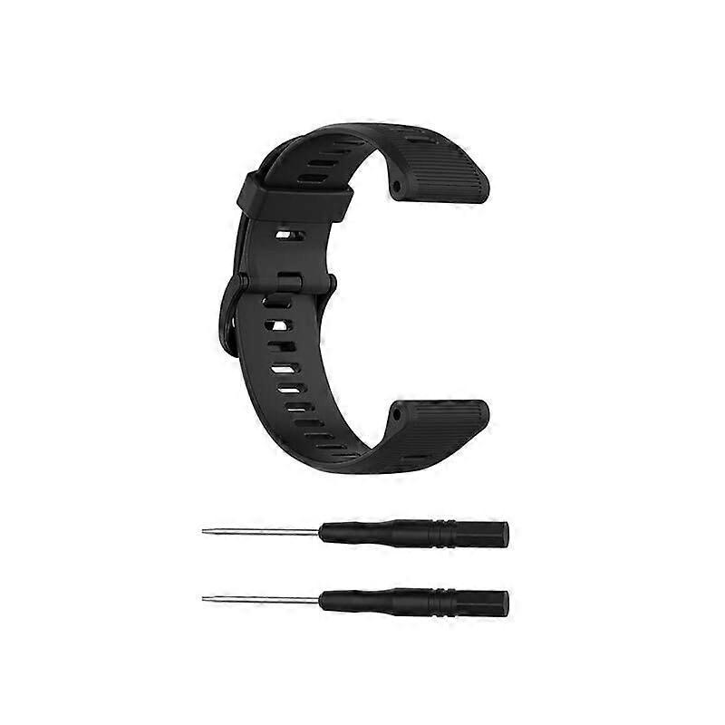 Silicone Smart Watch Band for Garmin Forerunner 945 935 Fenix 5 Plus with 3 Dust Caps, Black Color, Durable Design