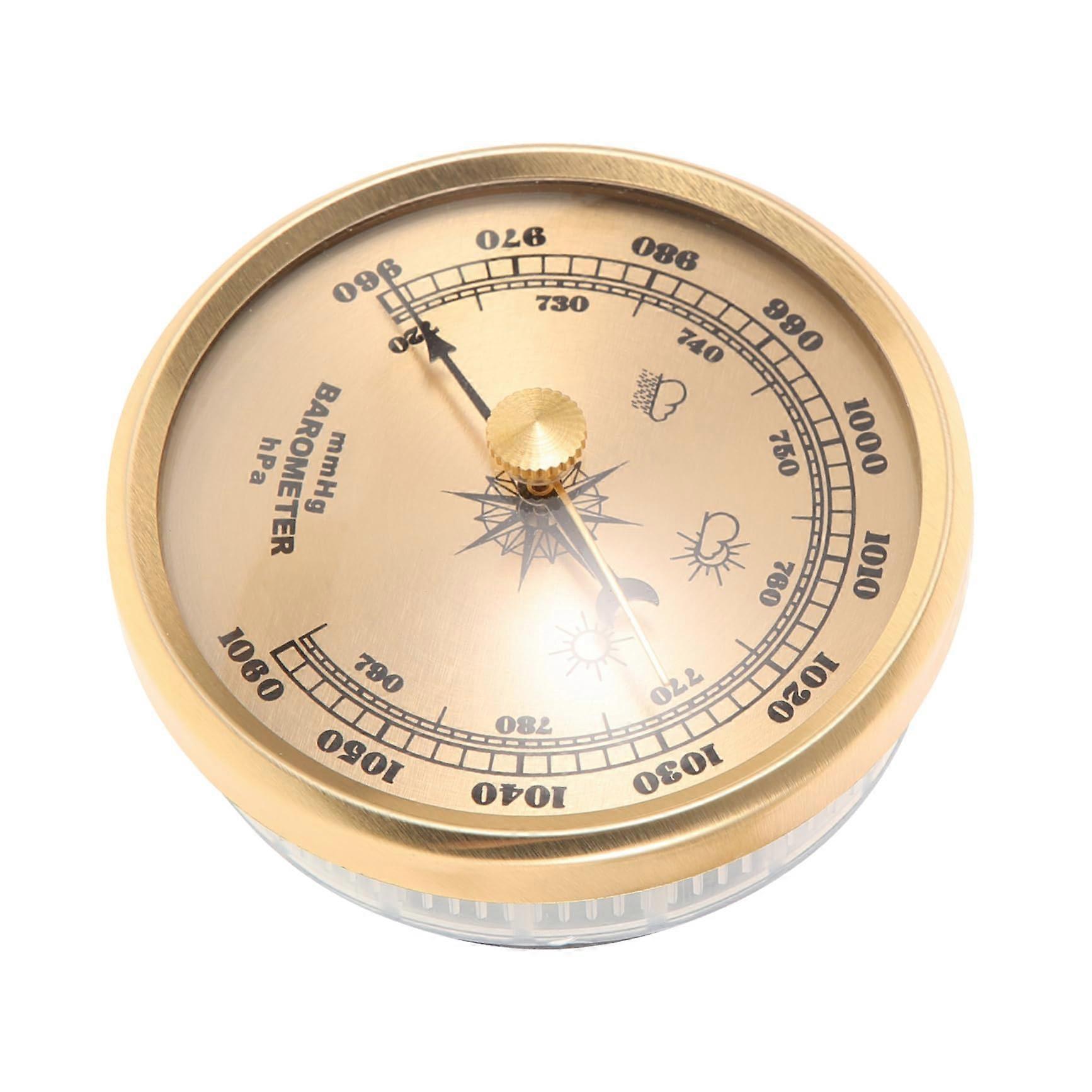 Indoor Barometer with Dial Design Air Pressure Gauge Household Multifunction Barometer Made of Metal Precise Measurements Easy to Use and Read