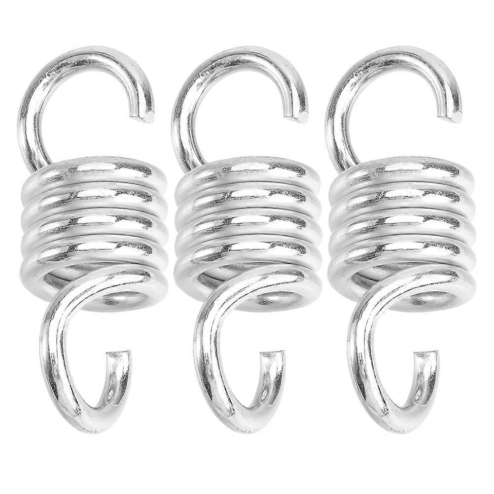 Swing Springs Outdoor Use Hanging Chair Spring Stable And Safe Swinging Silver Curved 4.44X1.53X1.53in 3Pcs