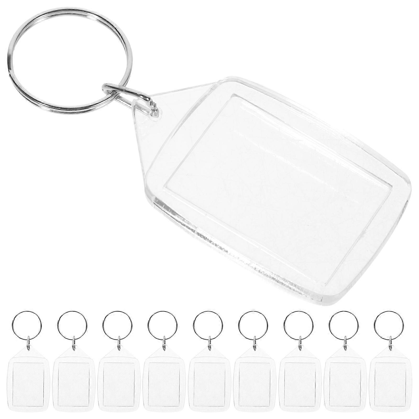 Key Chain Picture Holders Diy Capable Sturdy Abs Material Daily Use 10Pcs