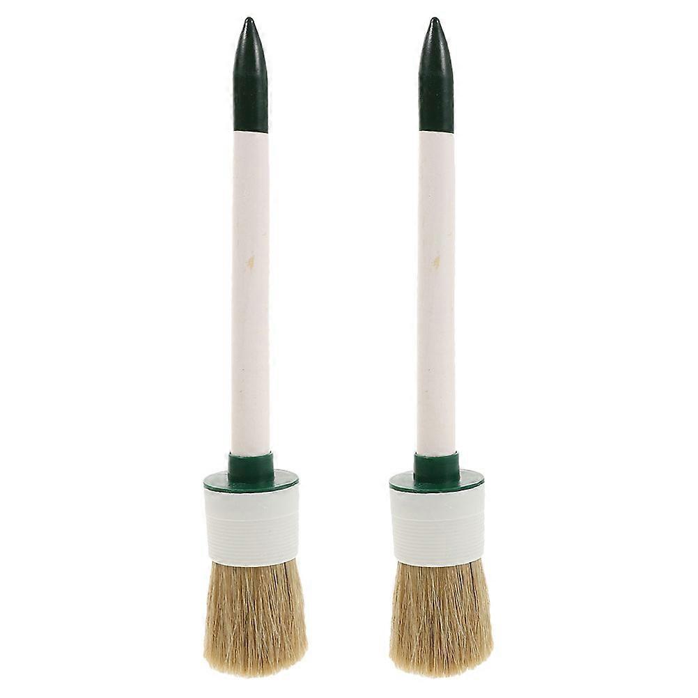 Auto Tire Brush Round Head Lubricant Brush For Tire Protection Car Detailing Fiber 2Pcs