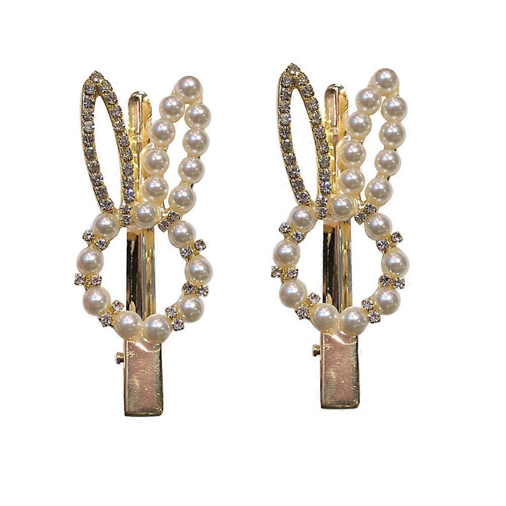 الكرتون الفتيات مقاطع الشعر اللؤلؤة حجر الراين الأرنب على شكل دبابيس الشعر حلو نمط الحياة اليومية اجتماع 7x2.5 سم قبضة جيدة 2 قطعة