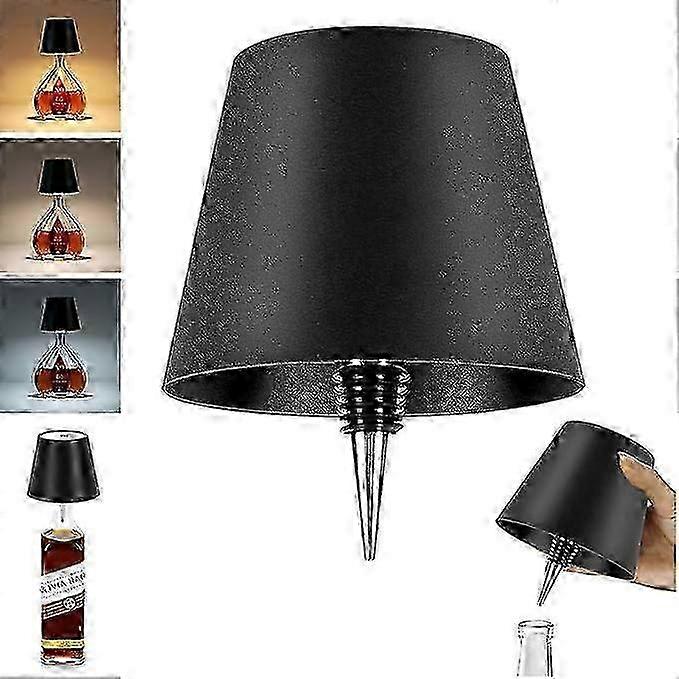 Wireless wine bottle lamp for restaurant with 3-color night light