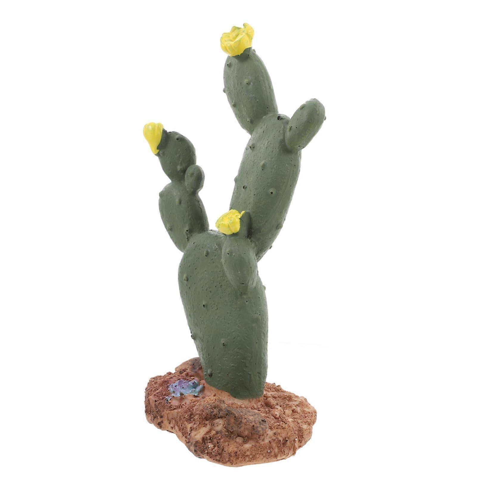 Artificial Cactus Figure for Terrariums - Safe Resin Material for Reptiles, Tortoises, and Geckos - Versatile Decoration