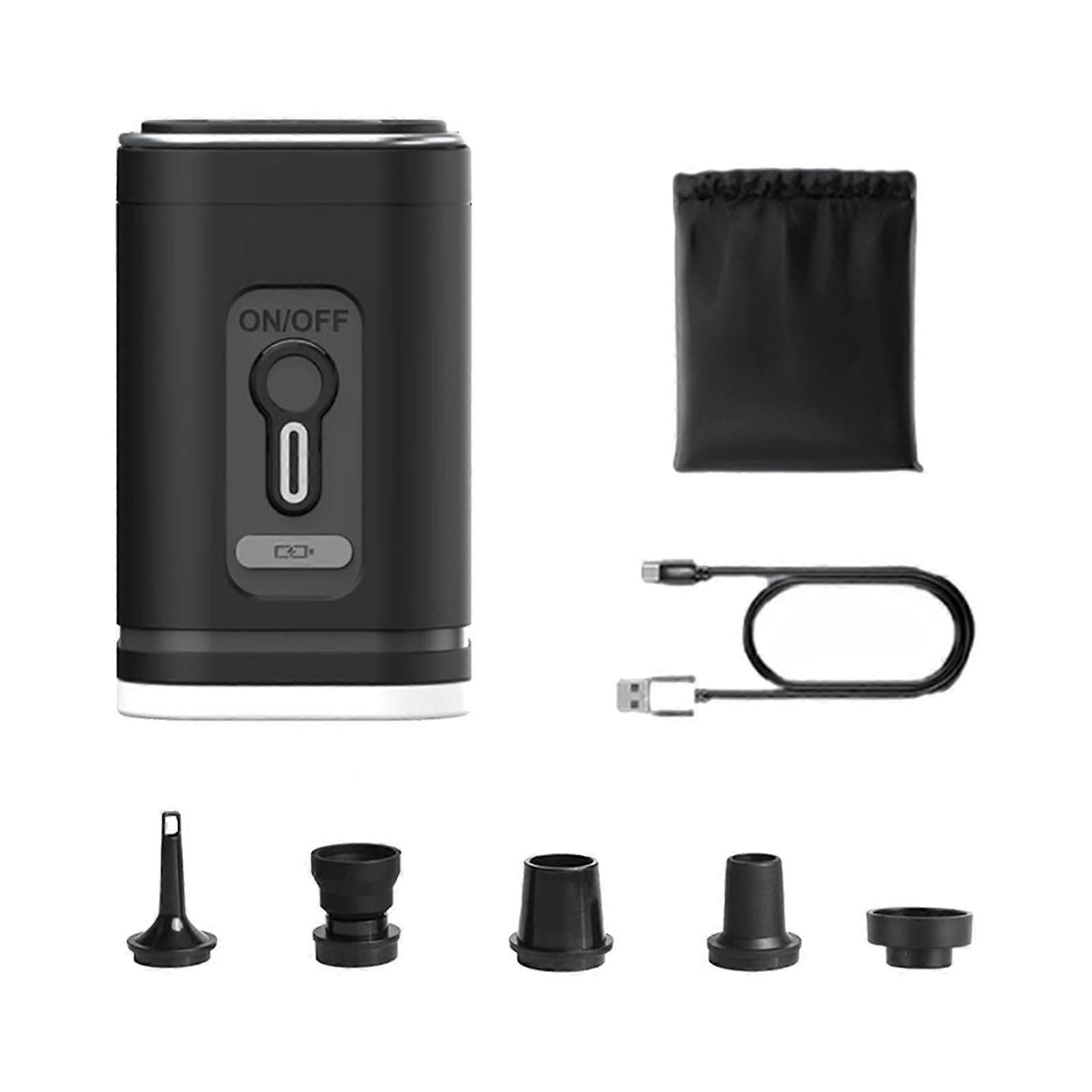 Electric Air Pump for Inflatable Beds and Pool Floats, Mini Portable Pump with Camping Light, Rechargeable and Compact Design