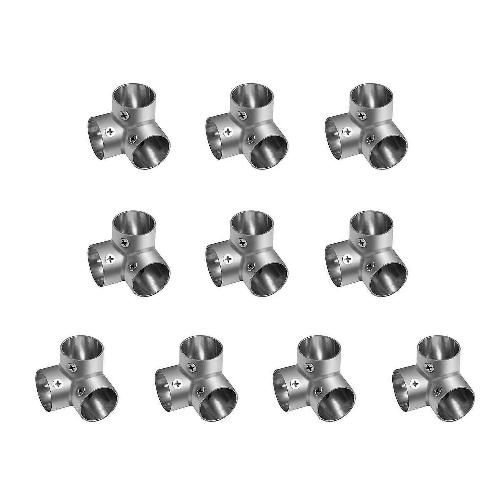 Stainless Steel Handrail T Connector Set for 1.5 Inch Metal Pipe Fittings, Structural Fence End Rail Clamps