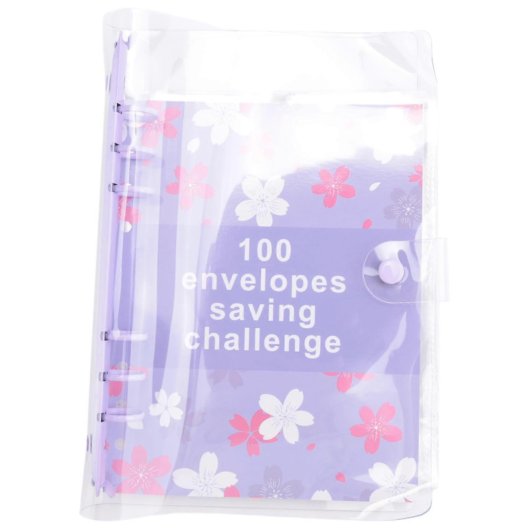Challenge Binder with 100 Envelopes, Durable Purple Budget Organizer for Saving 5,050, Well Crafted Financial Management Tool