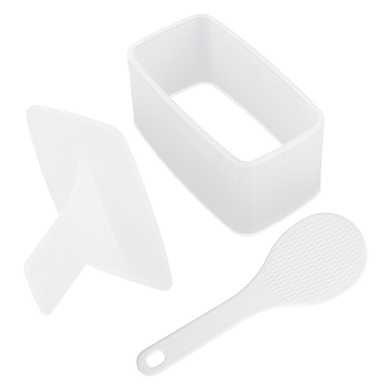 Home DIY Rice Ball Molds Creative Sushi Maker Kitchen Utensils for Homemade Bento 2 Sets White PP