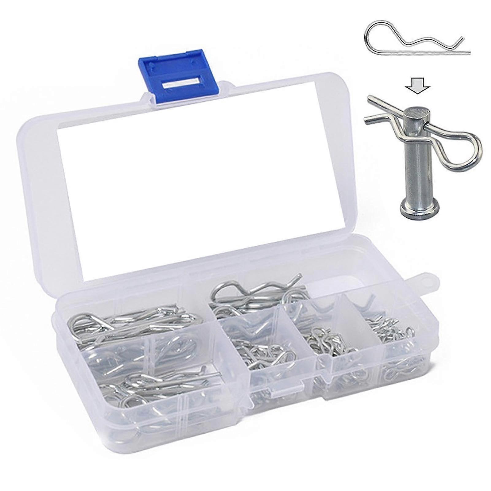 Clutch Bolt Clips Cotter Pin Clip Assortment Kit – Reusable Smooth R Cotter Pins with Storage Container for Trucks