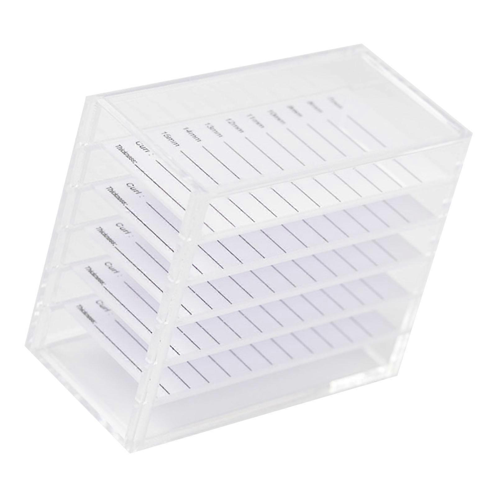 5 Layers Acrylic Eyelash Storage Box,Eyelash Holder Case Eyelash Extension Tool,False Eyelashes Glues Pallet Holder White