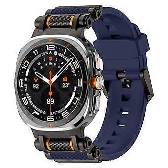 Für Samsung Galaxy Watch Ultra 2 2025 / Watch Ultra 47mm Silikon Metall Band Blau / Schwarz