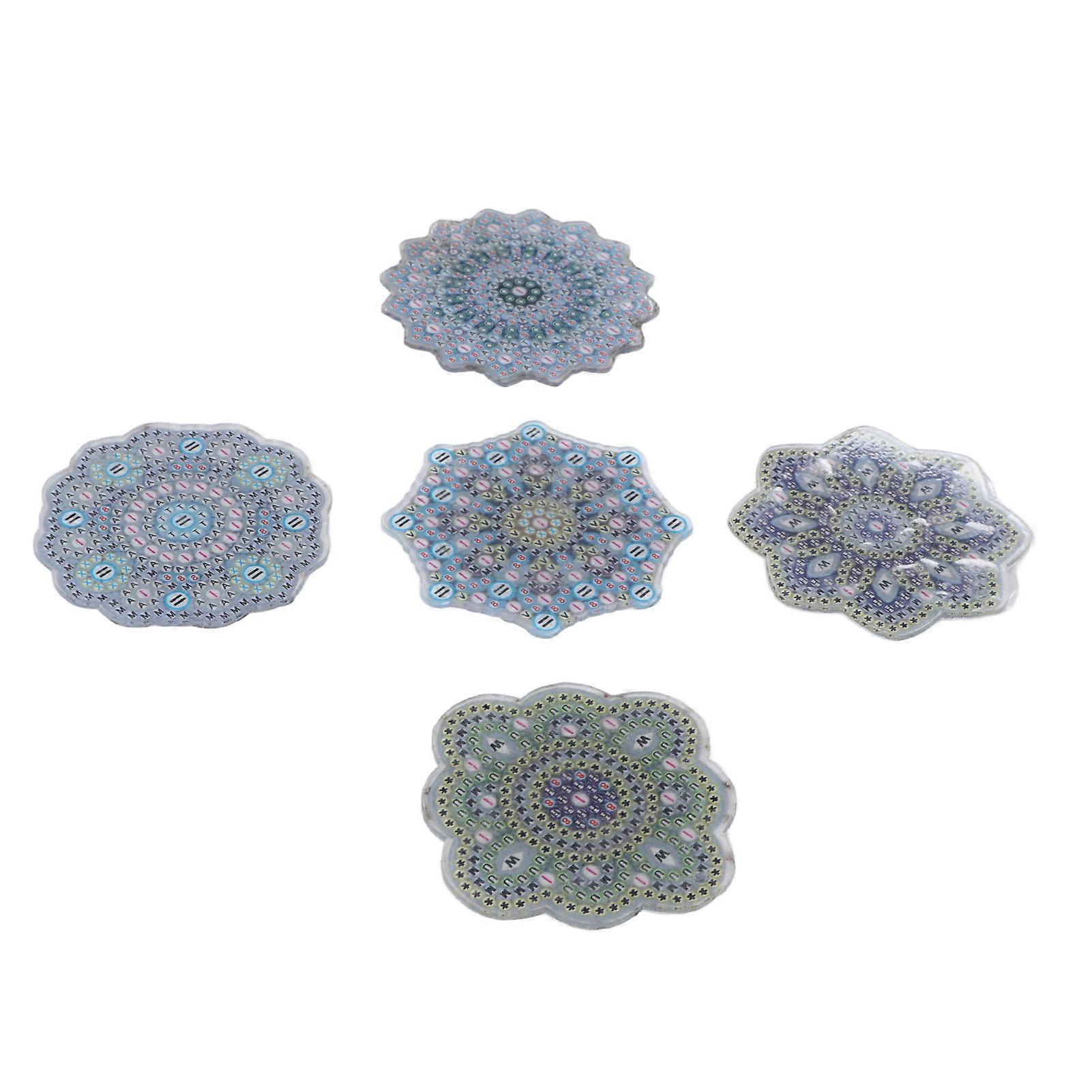 5Sets Datura Flowers Rhinestones Painting Keychain Beautiful Shape Shiny Stylish DIY Rhinestones Painting Keychain Kit
