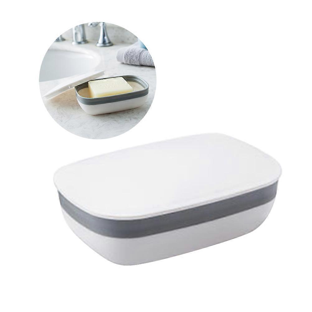 Portable Waterproof Soap Box with Lid Made of PP Material for Bathroom and Travel .5 x 5.5 x 3 Inches