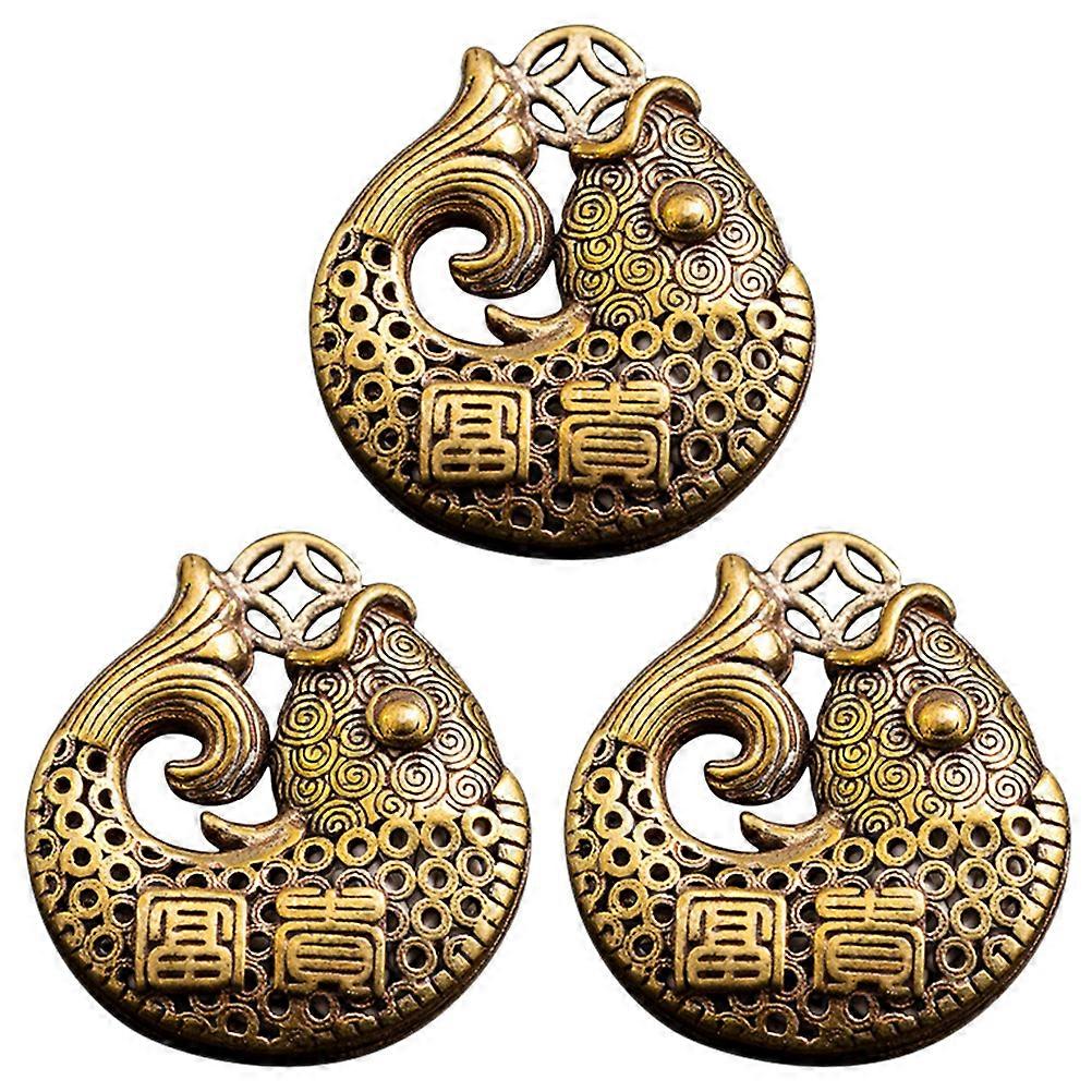 Retro Fish Shape Keychain Pendant Set of 3 Delicate Keyrings Unique Durable Design for Decorative Use